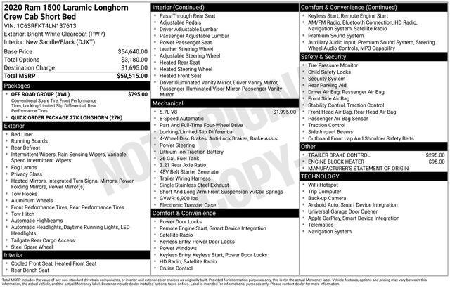 2020 RAM 1500 Laramie Longhorn