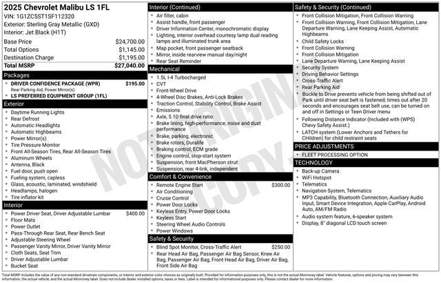 2025 Chevrolet Malibu LS 1FL