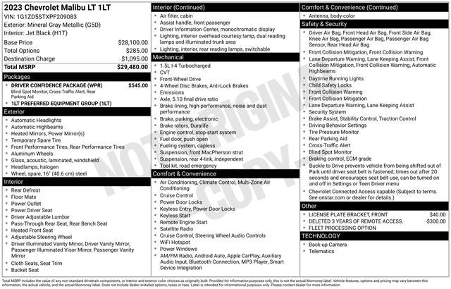 2023 Chevrolet Malibu LT 1LT