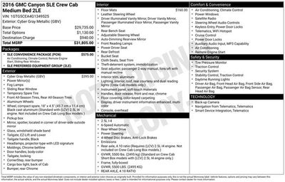 2016 GMC Canyon SLE1