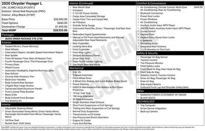2020 Chrysler Voyager L