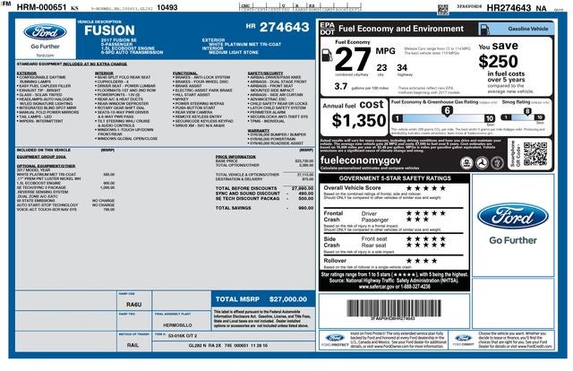 2017 Ford Fusion SE