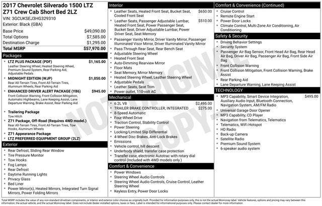2017 Chevrolet Silverado 1500 LTZ 2LZ