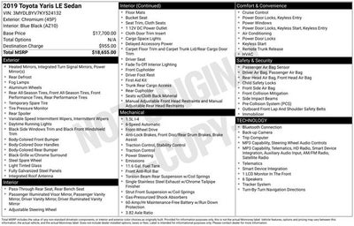 2019 Toyota Yaris LE