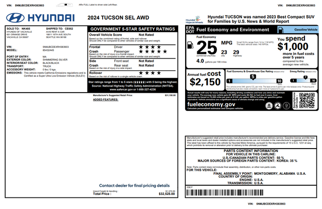 2024 Hyundai Tucson SEL AWD