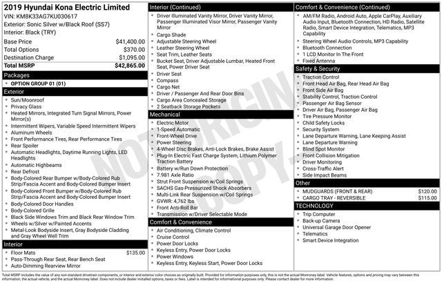 2019 Hyundai Kona Electric Limited