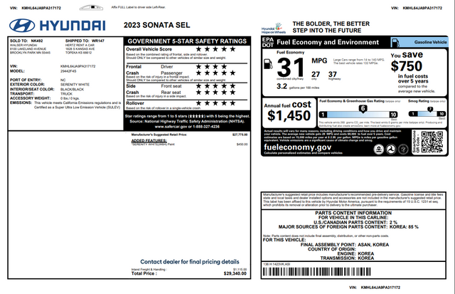 2023 Hyundai Sonata SEL
